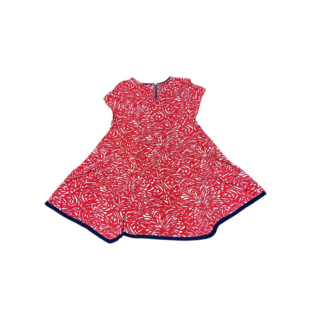 THML Clothing Red White Print Flounce Hem Dress Size Medium - Picture 6 of 6
